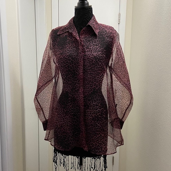 TOPSHOP see through leopard shirt - Picture 6 of 16